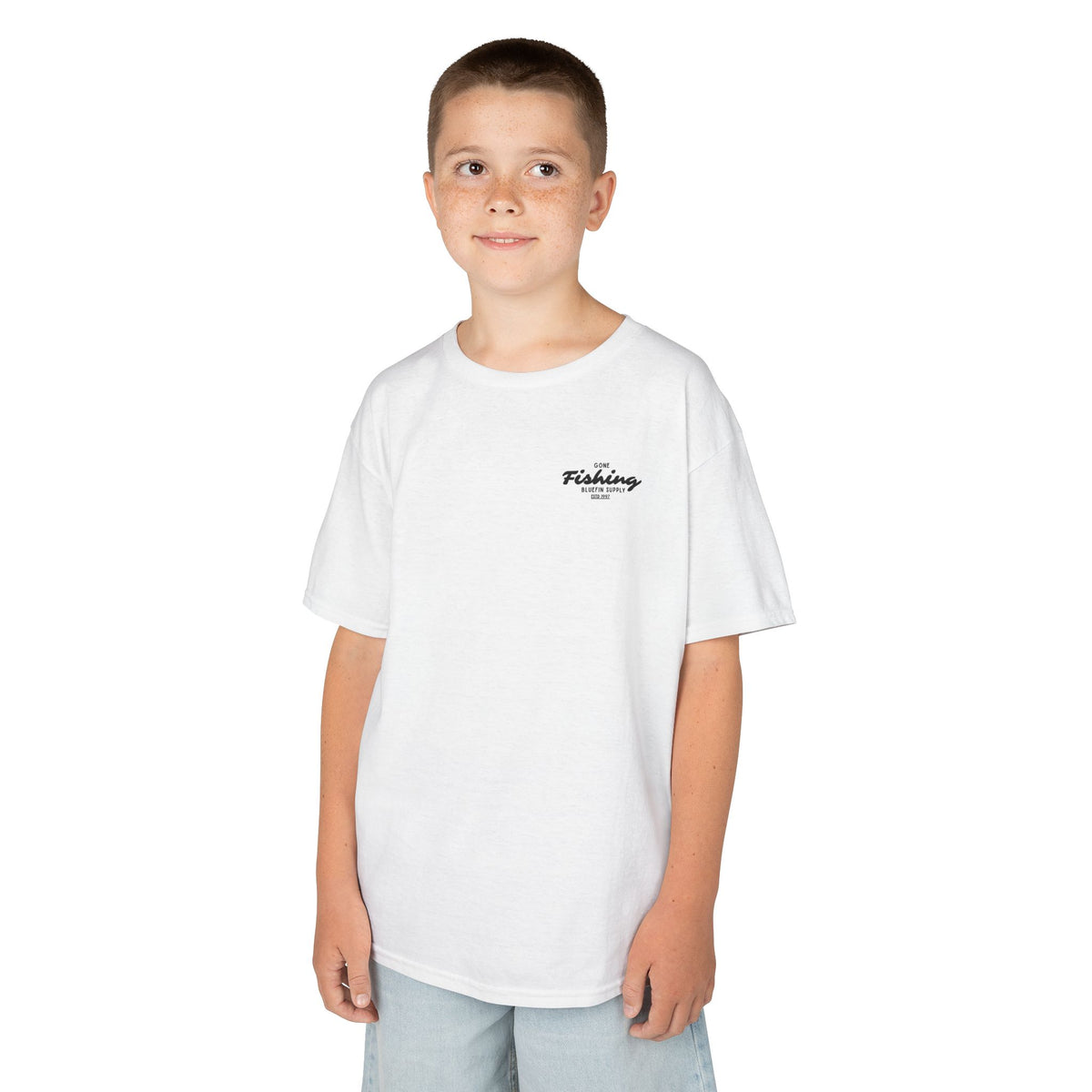 Kids Fishing T-Shirt — "Gone Fishing" Boat Graphic