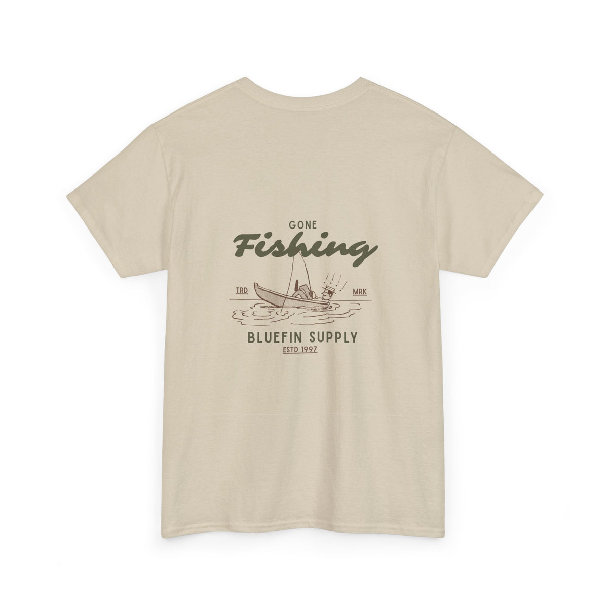 Fishing Tee — "Gone Fishing" Boat Graphic Short Sleeve Shirt
