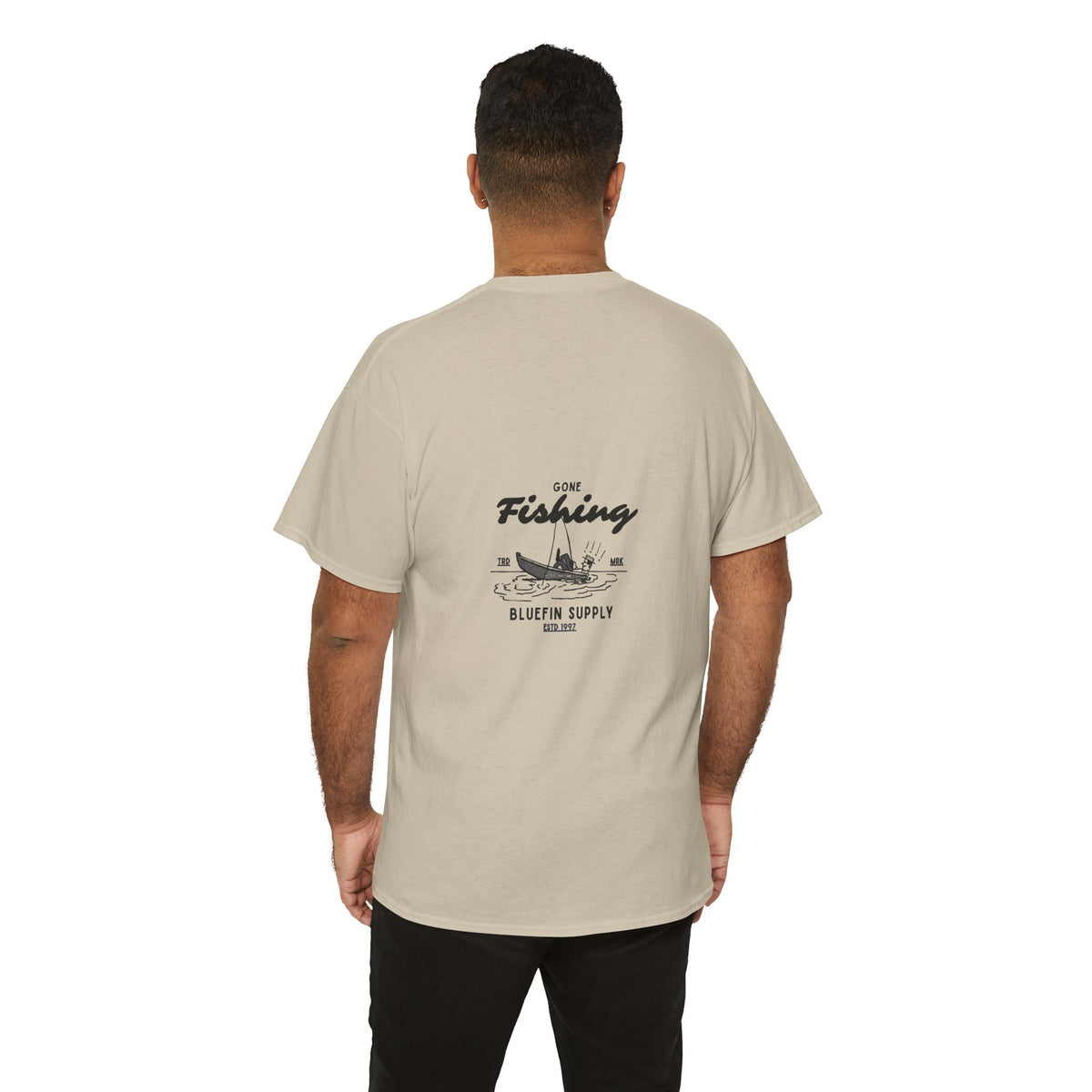 Fishing Graphic Tee — “Gone Fishing” Bluefin Supply T‑Shirt
