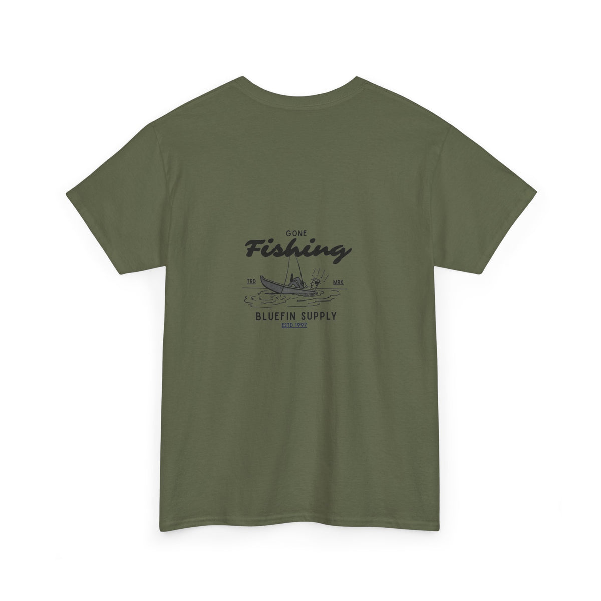 Fishing Graphic Tee — “Gone Fishing” Bluefin Supply T‑Shirt