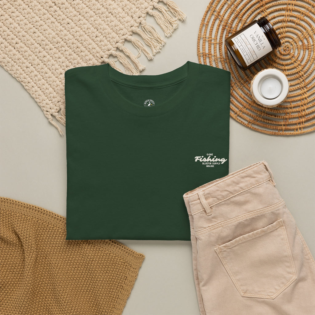 Fishing Tee — 'Gone Fishing' Graphic Cotton Shirt