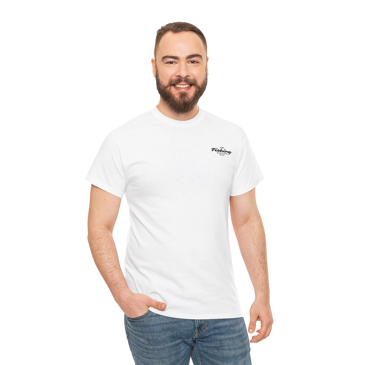 Fishing T-Shirt — "Gone Fishing" Boat Graphic Tee (Bluefin Supply)