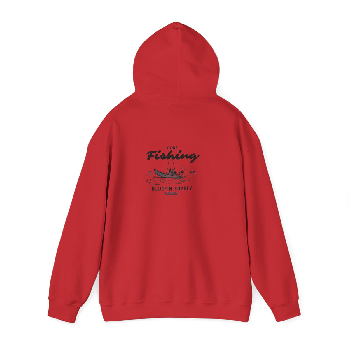 Fishing Graphic Hoodie — 'Gone Fishing' Boat & Fish Back Print