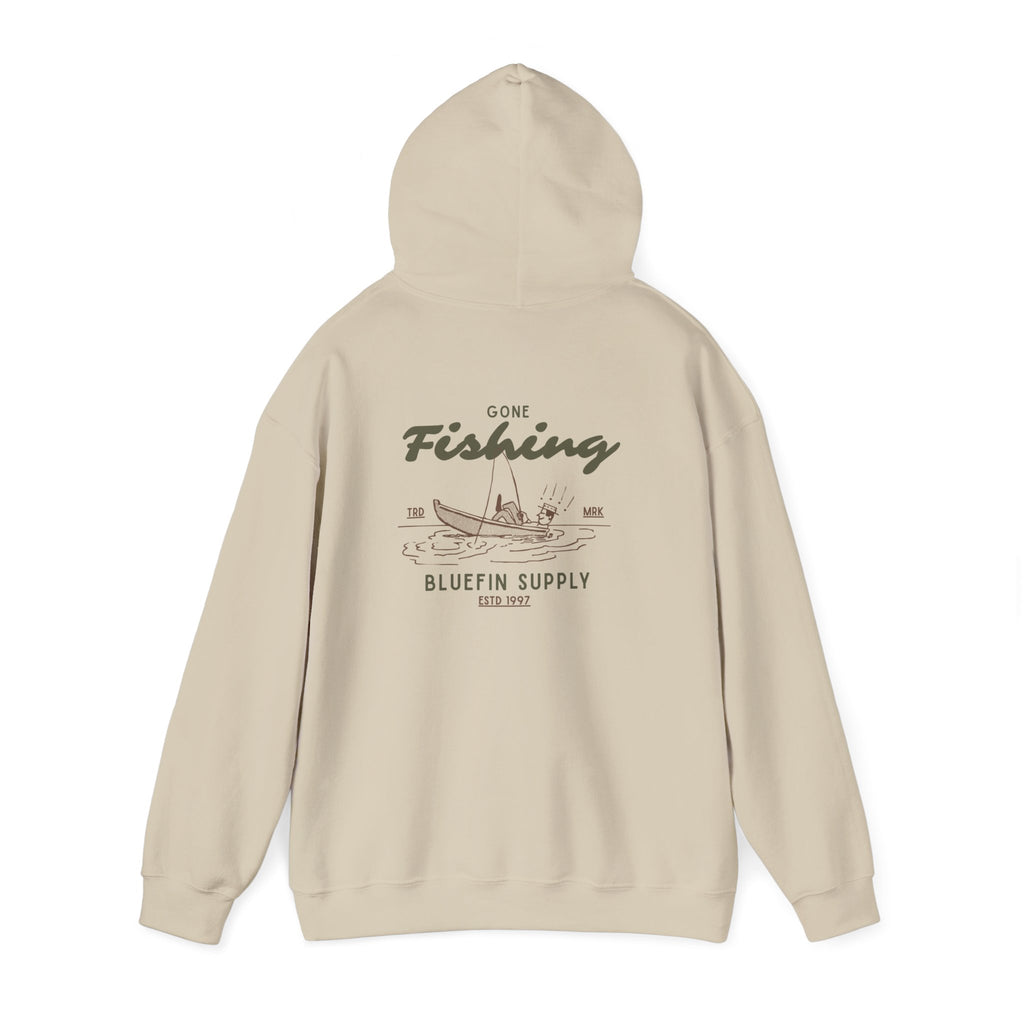 Fishing Hoodie — Vintage Bluefin Supply Boat Graphic