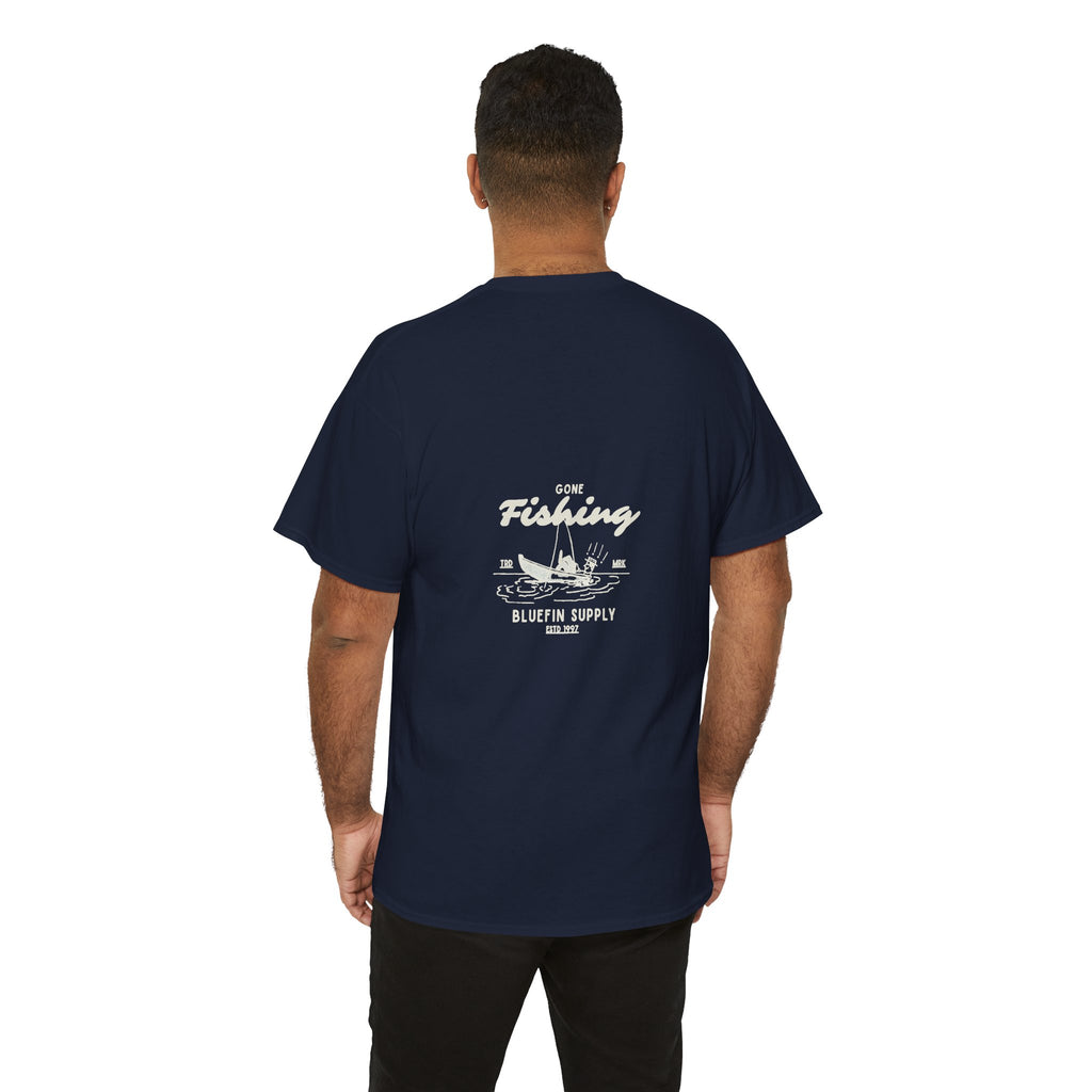 Fishing Tee — 'Gone Fishing' Graphic Cotton Shirt