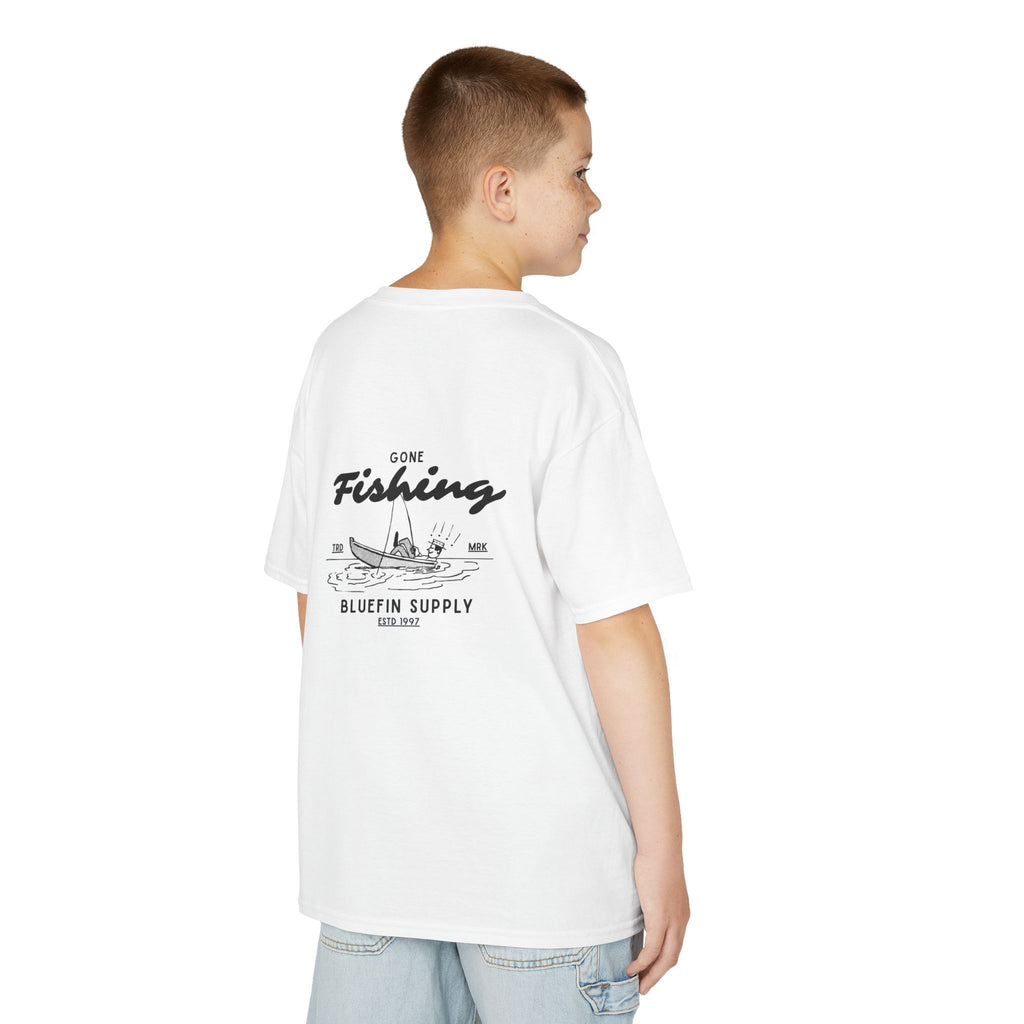 Kids Fishing T-Shirt — "Gone Fishing" Boat Graphic