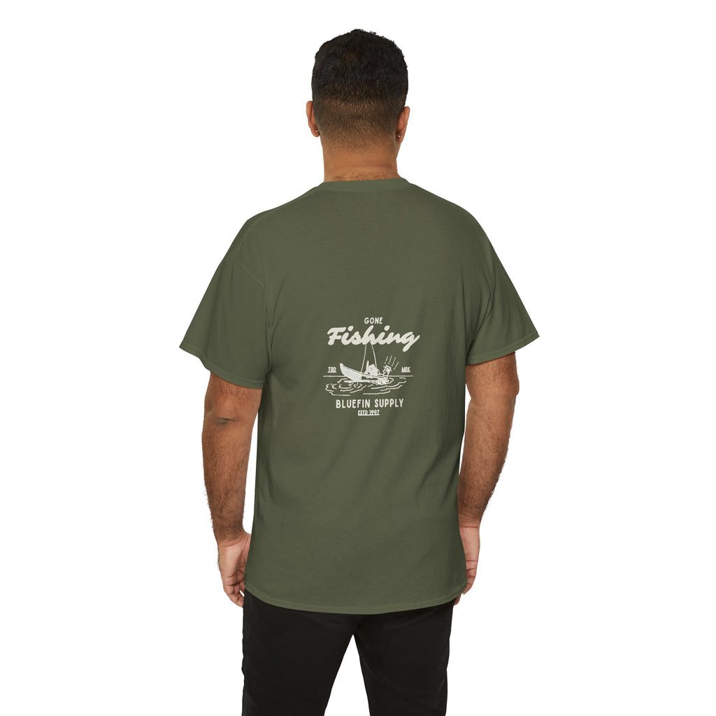 Fishing Tee — 'Gone Fishing' Graphic Cotton Shirt