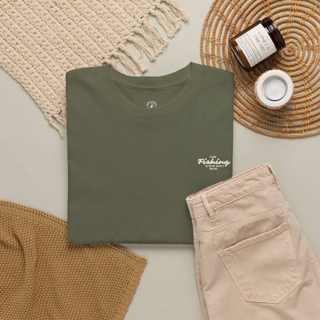 Fishing Tee — 'Gone Fishing' Graphic Cotton Shirt