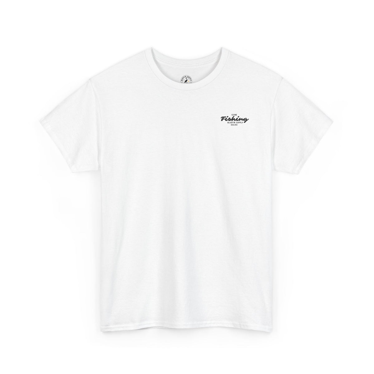 Fishing T-Shirt — "Gone Fishing" Boat Graphic Tee (Bluefin Supply)