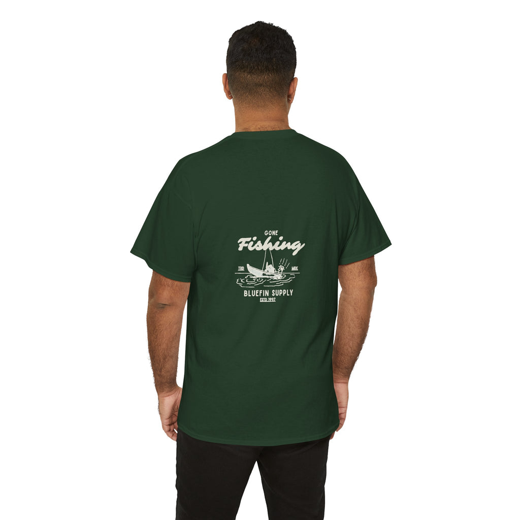 Fishing Tee — 'Gone Fishing' Graphic Cotton Shirt