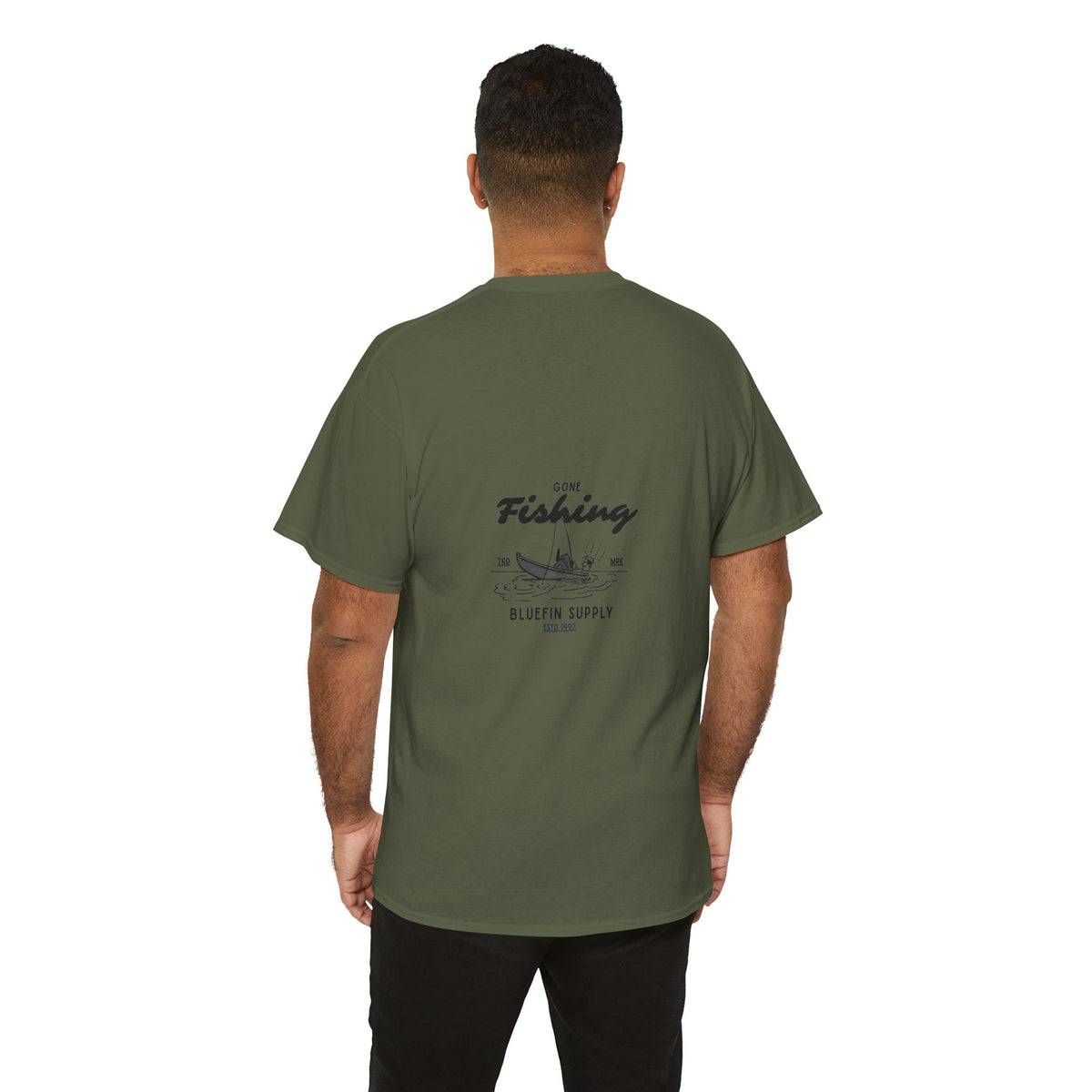 Fishing Graphic Tee — “Gone Fishing” Bluefin Supply T‑Shirt