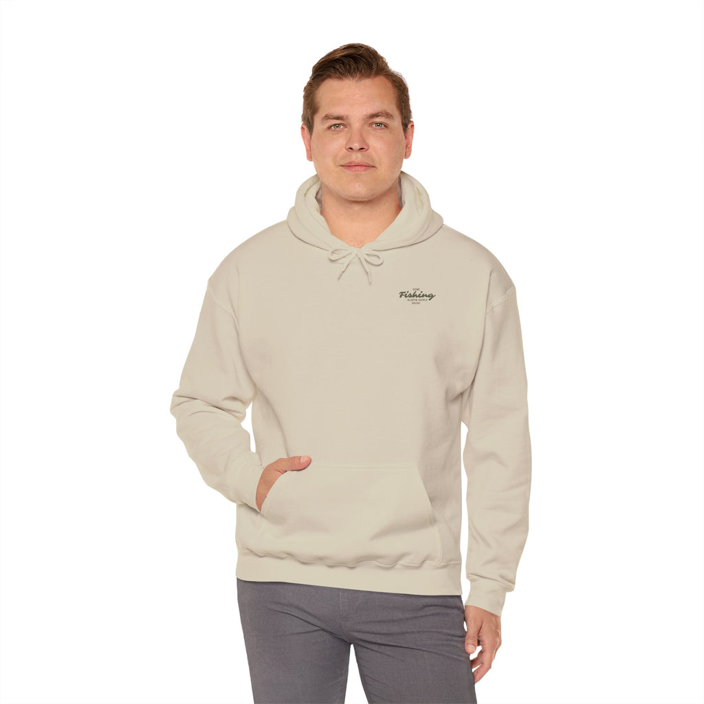 Fishing Hoodie — Vintage Bluefin Supply Boat Graphic