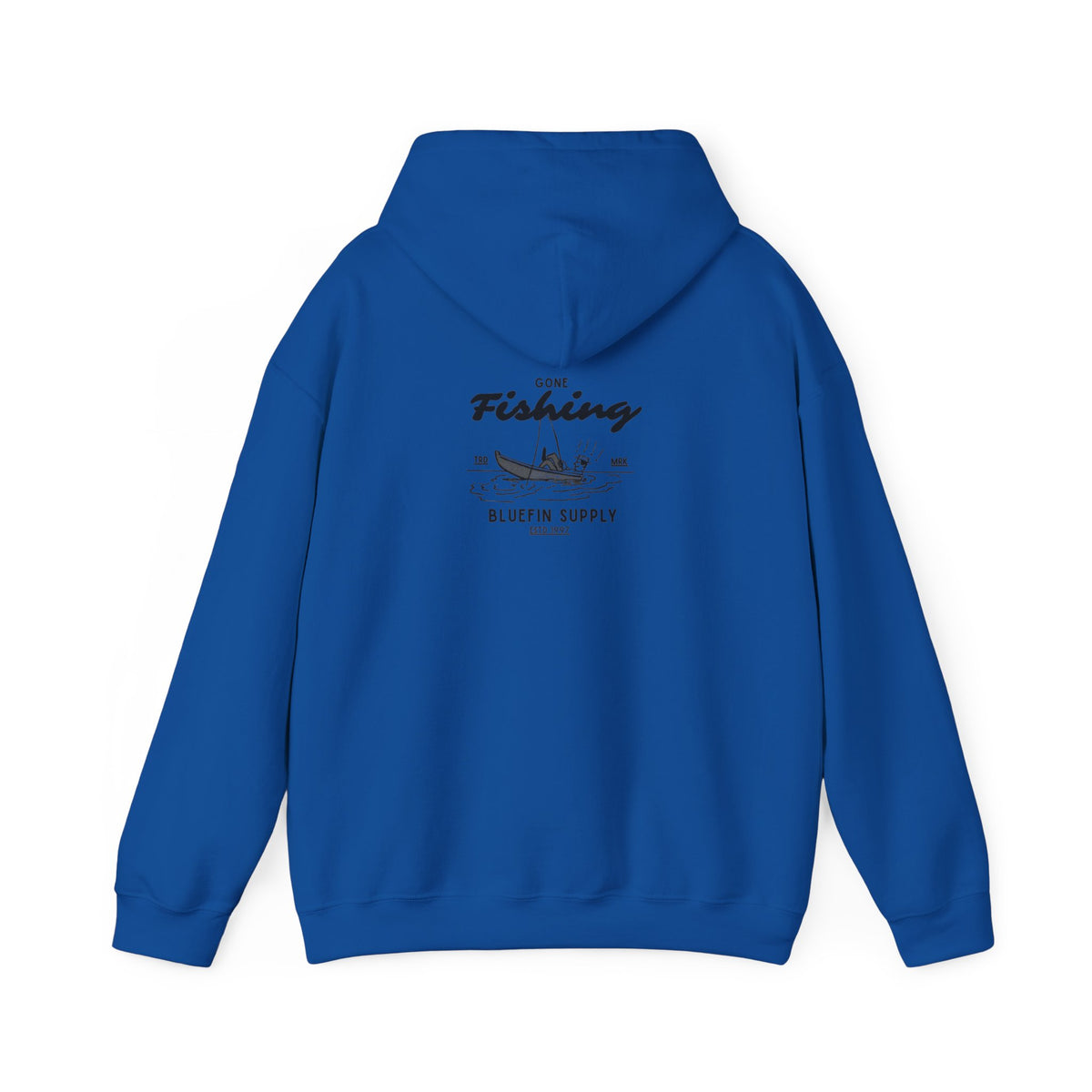 Fishing Graphic Hoodie — 'Gone Fishing' Boat & Fish Back Print