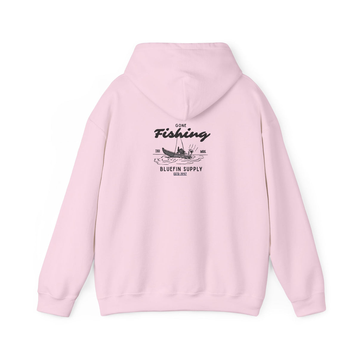 Fishing Graphic Hoodie — 'Gone Fishing' Boat & Fish Back Print