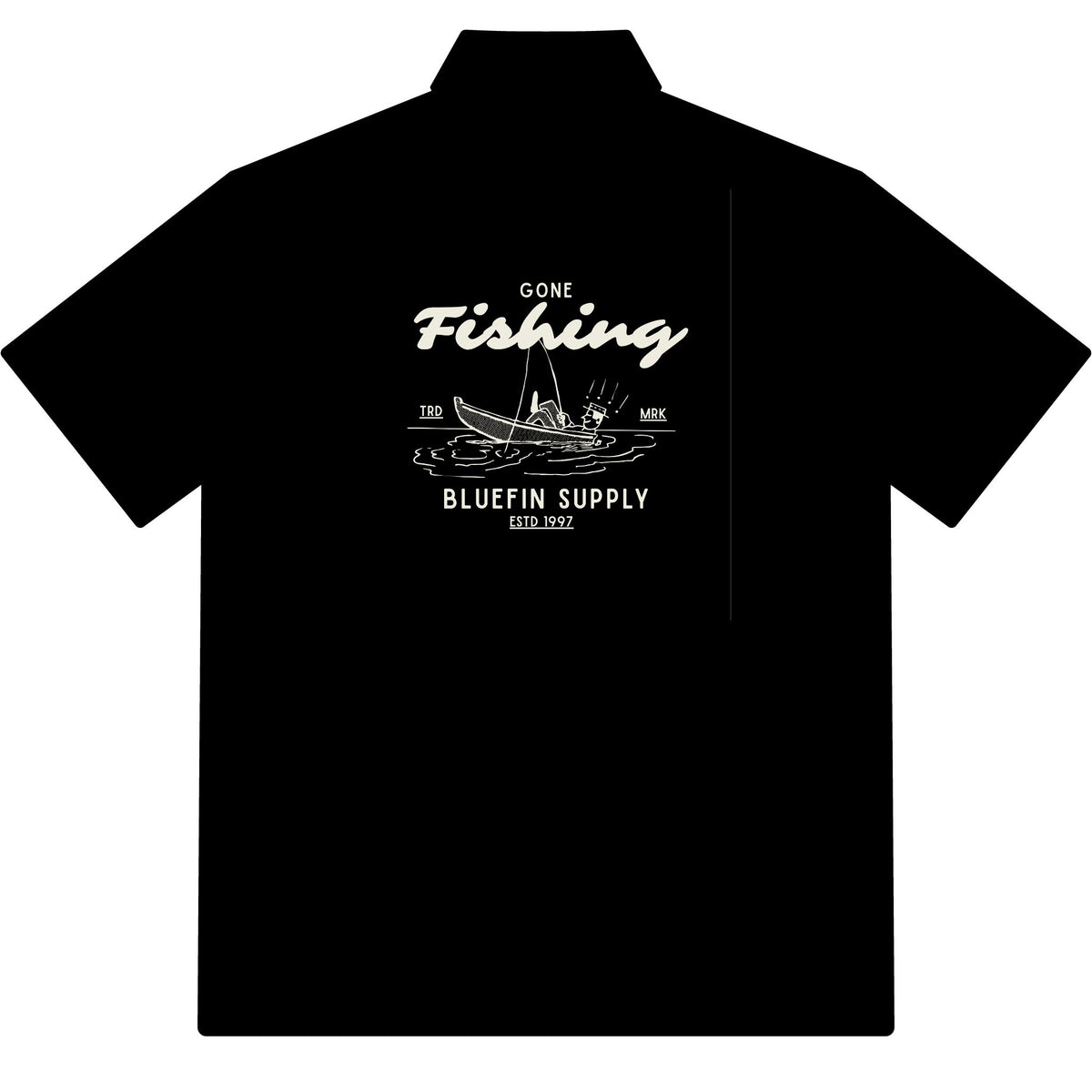 Sideline Polo — Classic Black Embroidered Logo Golf Polo
