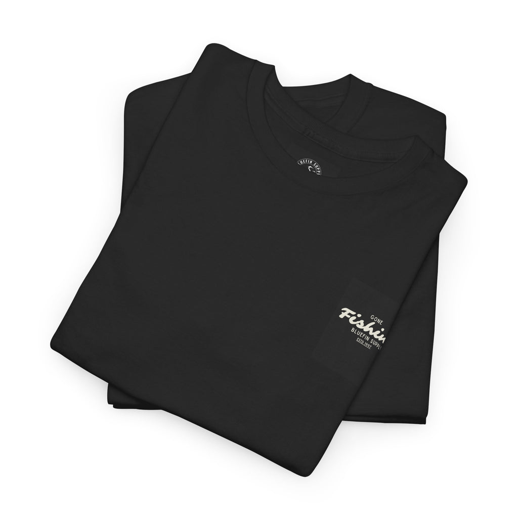 Gone Fishing T‑Shirt — Vintage Boat & Rods Graphic Tee (Bluefin Supply)