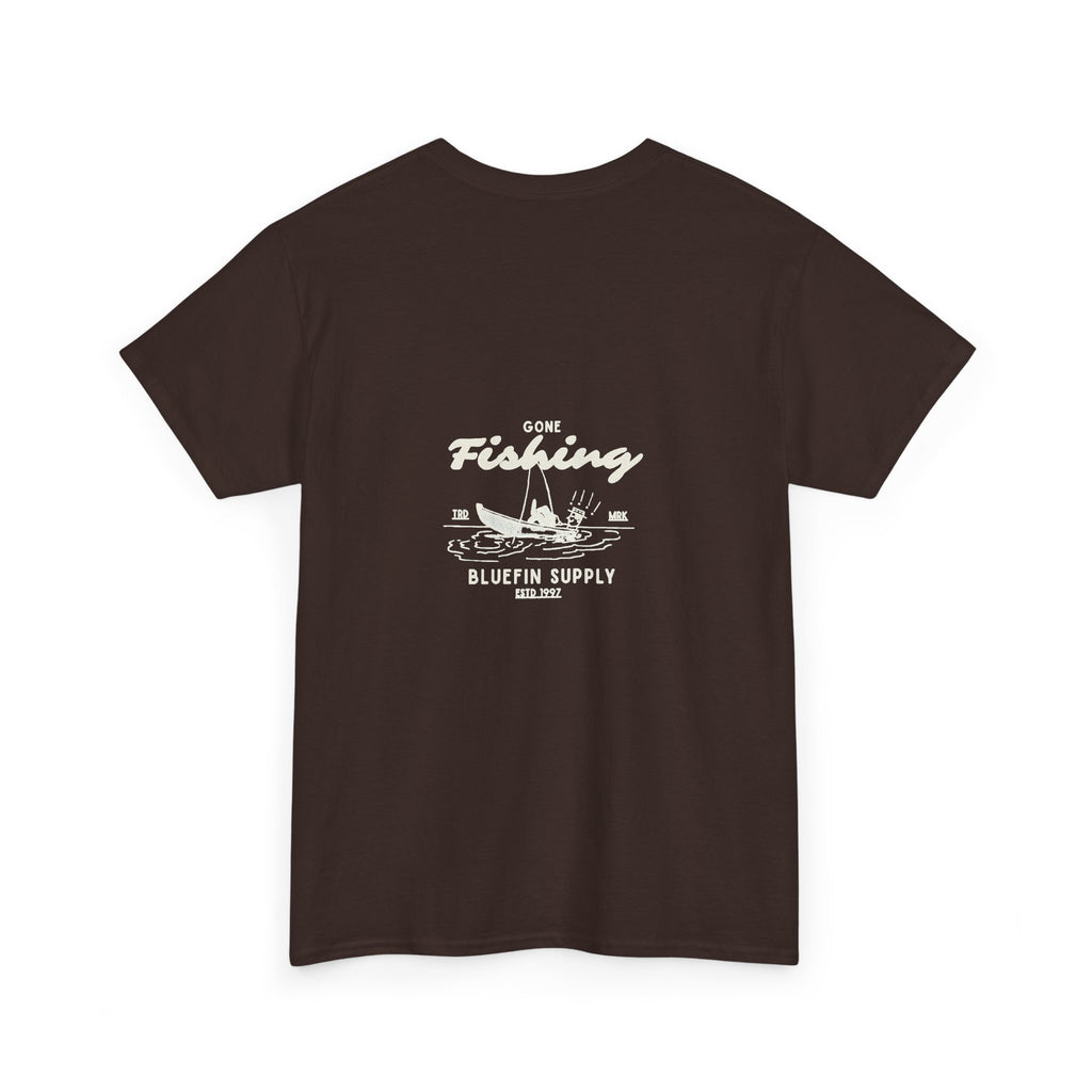 Fishing Tee — 'Gone Fishing' Graphic Cotton Shirt