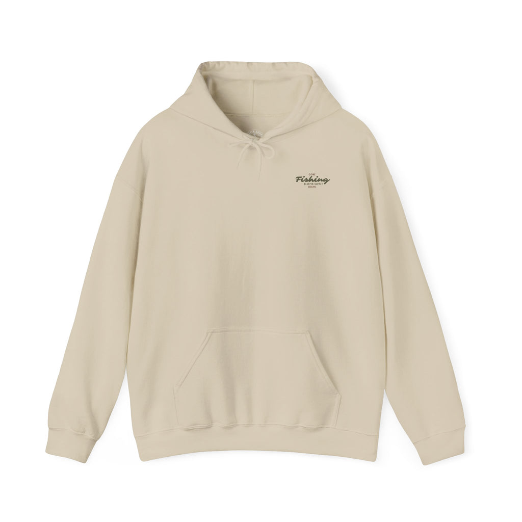 Fishing Hoodie — Vintage Bluefin Supply Boat Graphic